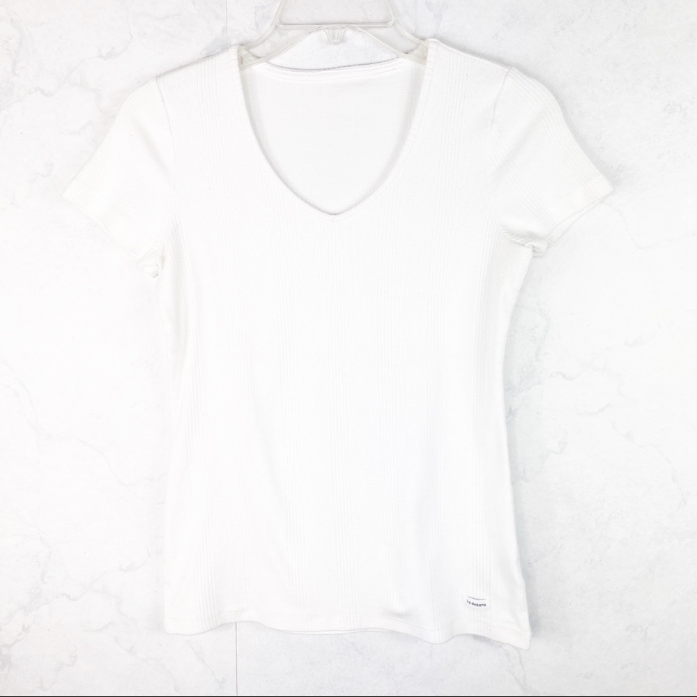 [Liz Claiborne] Ribbed V Neck Shirt
